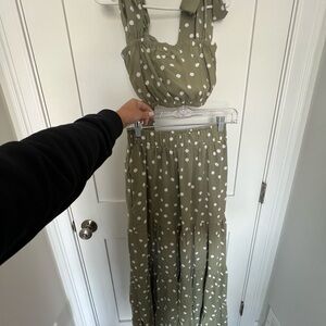 Lulu's Olive Polka Dot Dress - 2 piece
